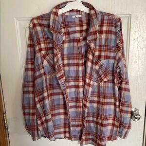 Maurice’s Plaid Button-Up Shirt in Red and Blue